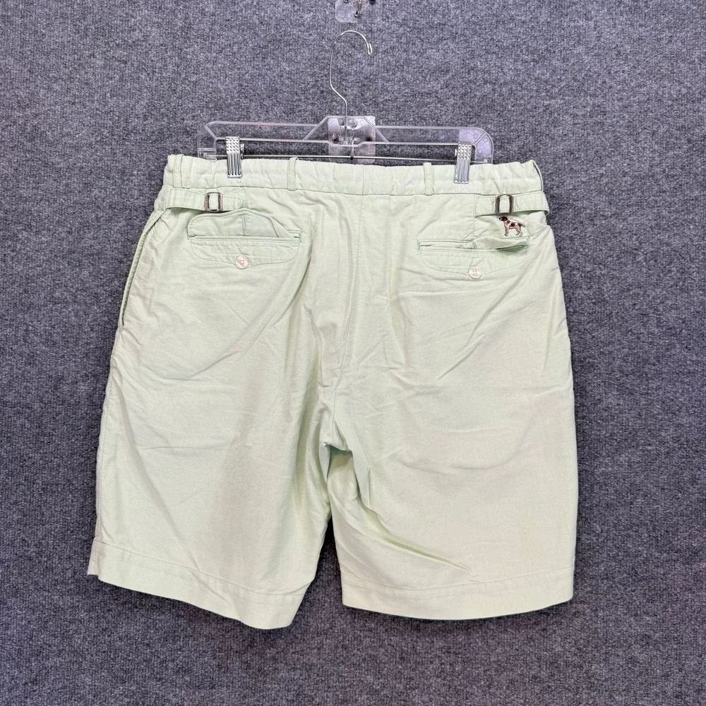 Polo Ralph Lauren Shorts Mens 38 Green Embroidered Dog Buckle Side Chino Classic